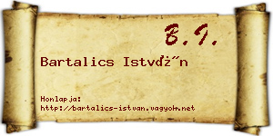 Bartalics István névjegykártya